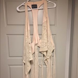 Crochet vest in cream