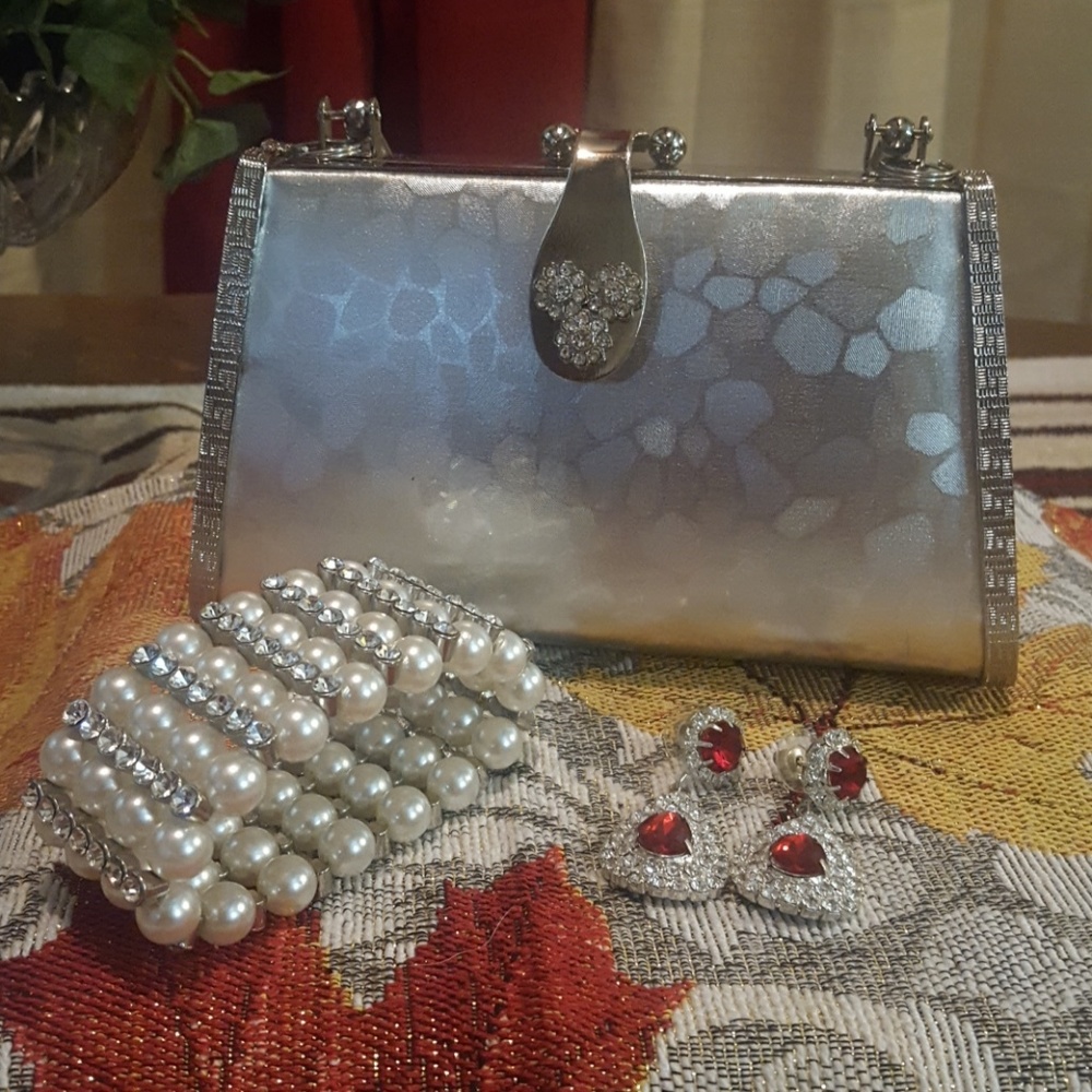 💎Silver Mini Rhinestone Handbag💎