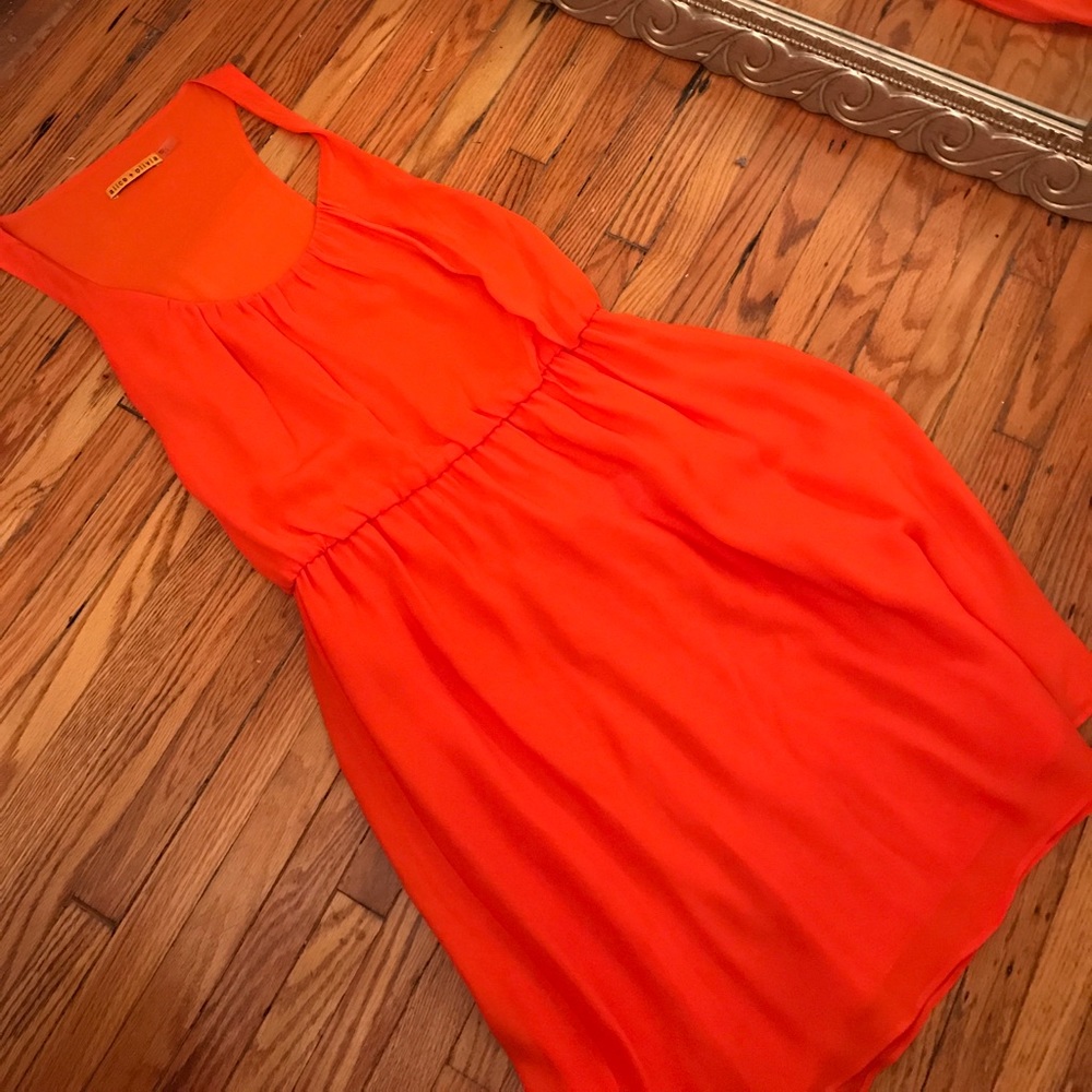 Orange Alice and Olivia cocktail dress