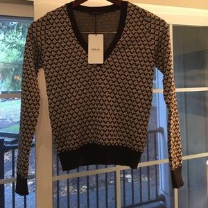 Zara patterned cropped knit sweater