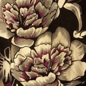 Rhinestone Floral and Leopard Cardigan