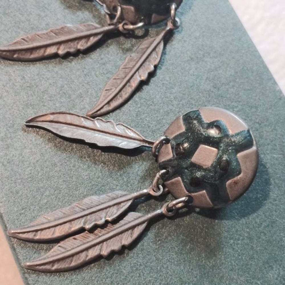 Earrings dangling Green "Bollywood" fancy