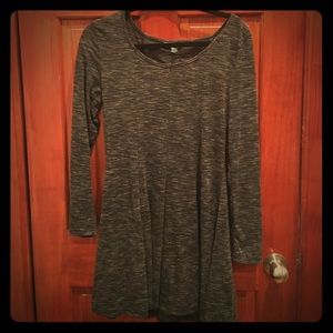 Grey/black lightweight long sleeve dress