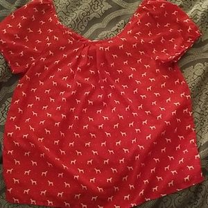 Dog blouse with bow on back