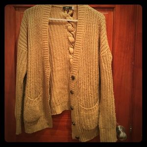 Honey colored knit cardigan
