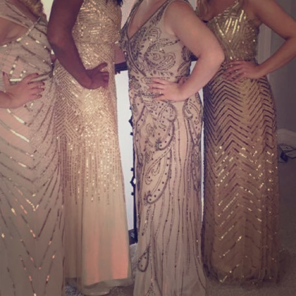 Adrianna Papell gold gown