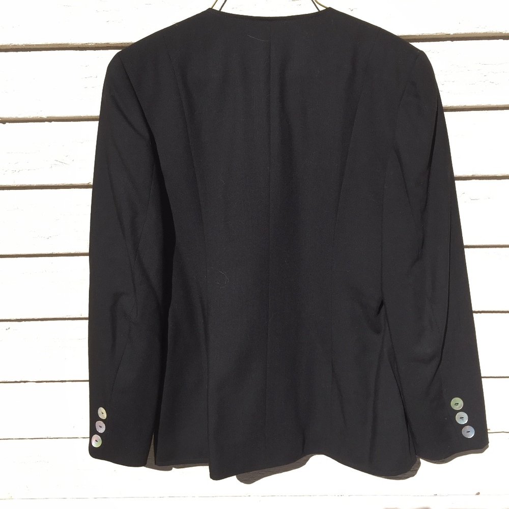 Geiger Black Wool/Lined Jacket/Shell Buttons/New - image 2