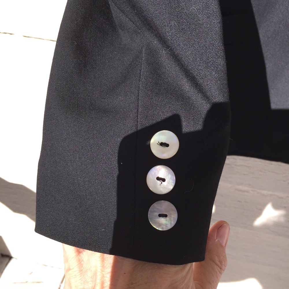 Geiger Black Wool/Lined Jacket/Shell Buttons/New - image 5