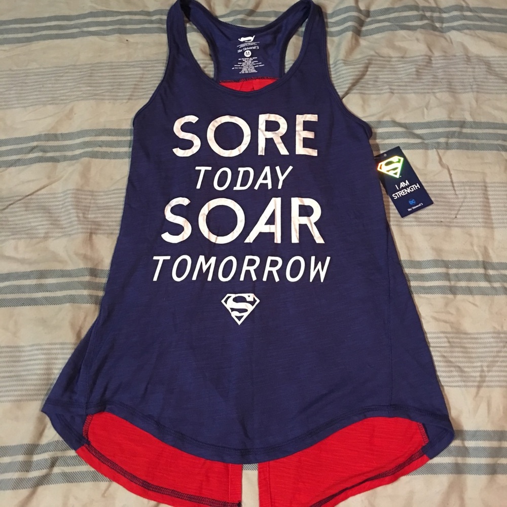 Sore today Soar tomorrow Superman tank top. Size M