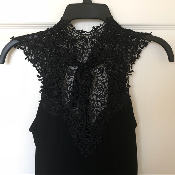 Black Crochet Peplum Dress - Picture 2 of 5
