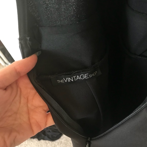 Black Crochet Peplum Dress - Picture 5 of 5