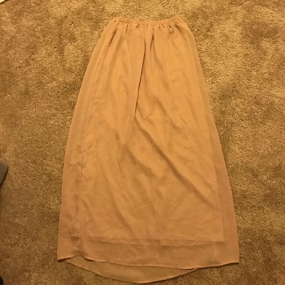 Chiffon blush maxi skirt