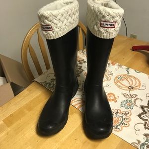 Hunter rain boots with socks