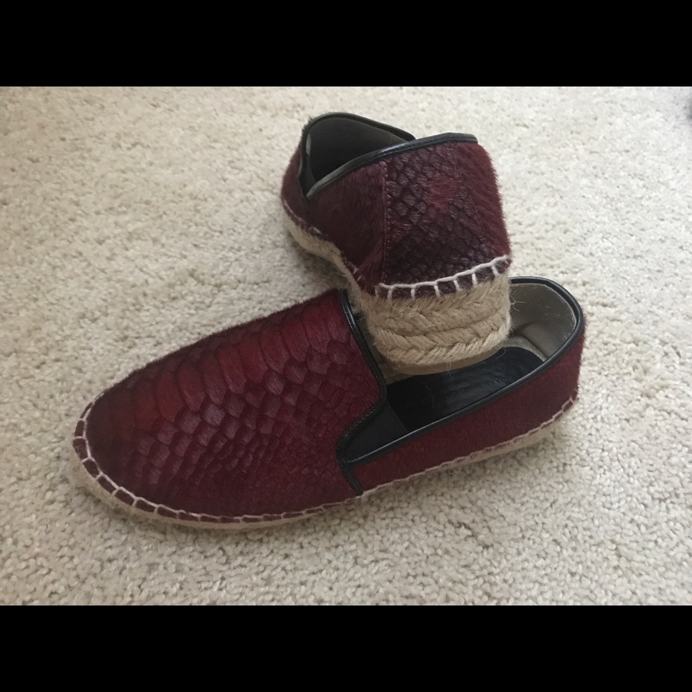 Fur and leather espadrilles