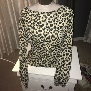 Leopard Express scoop neck top