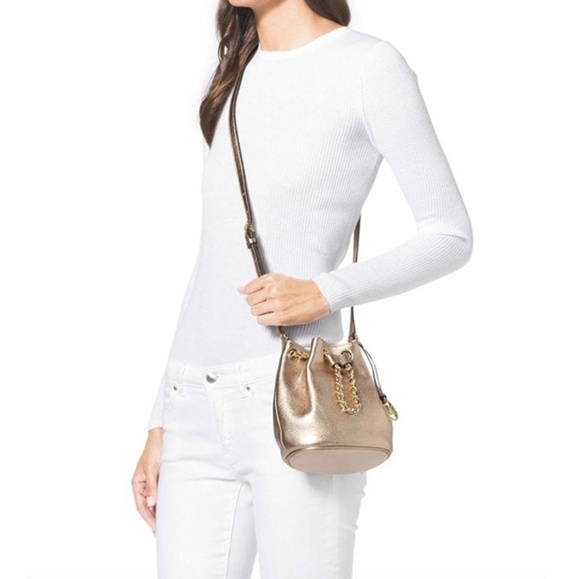 SOLD.  Michael Kors Gold Frankie Crossbody - Picture 3 of 8