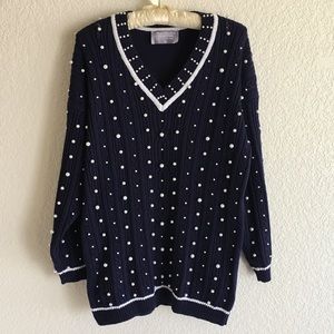 Marisa Christina Christmas Sweater With Pearls