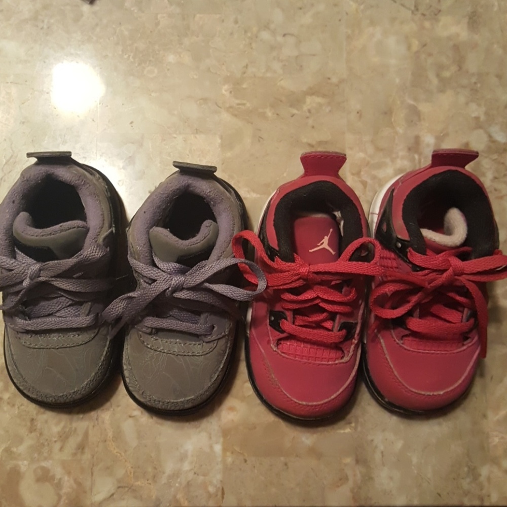 2 pair baby girl Jordans size 4c