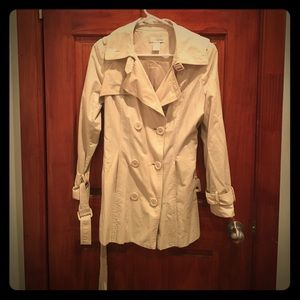 Light colored trench coat