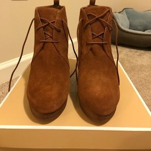 Michael Kors Pierce Lace Up Suede Booties
