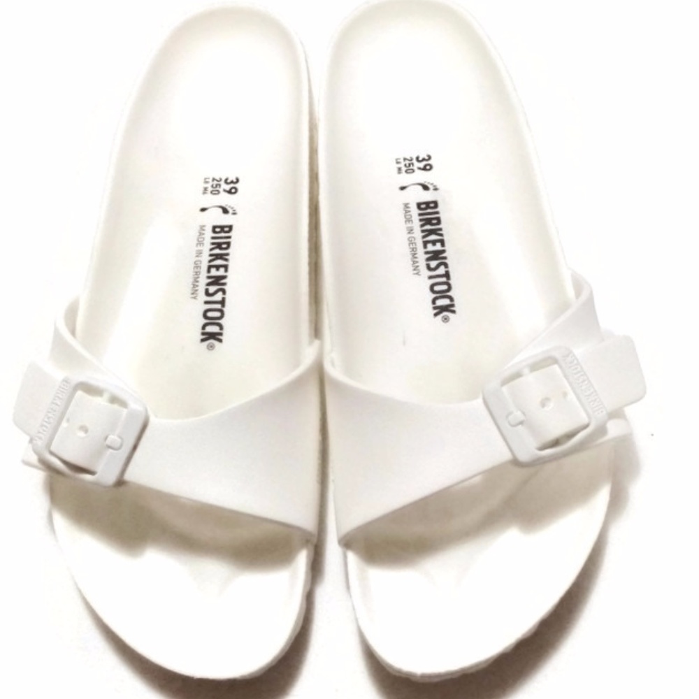 Birkenstock White Rubber Sandals Flip Flop Sz 39 9
