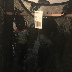 Long sleeve shear black dress