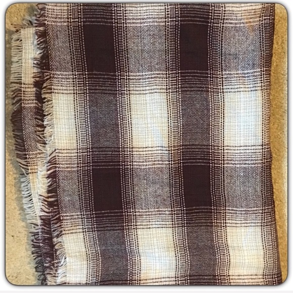 Soft Plaid Infinity Scarf With Raw Edge - Picture 5 of 5