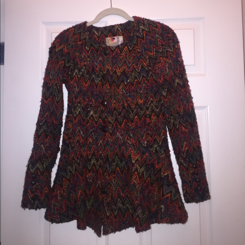 Colorful Free People Textured Peplum Jacket