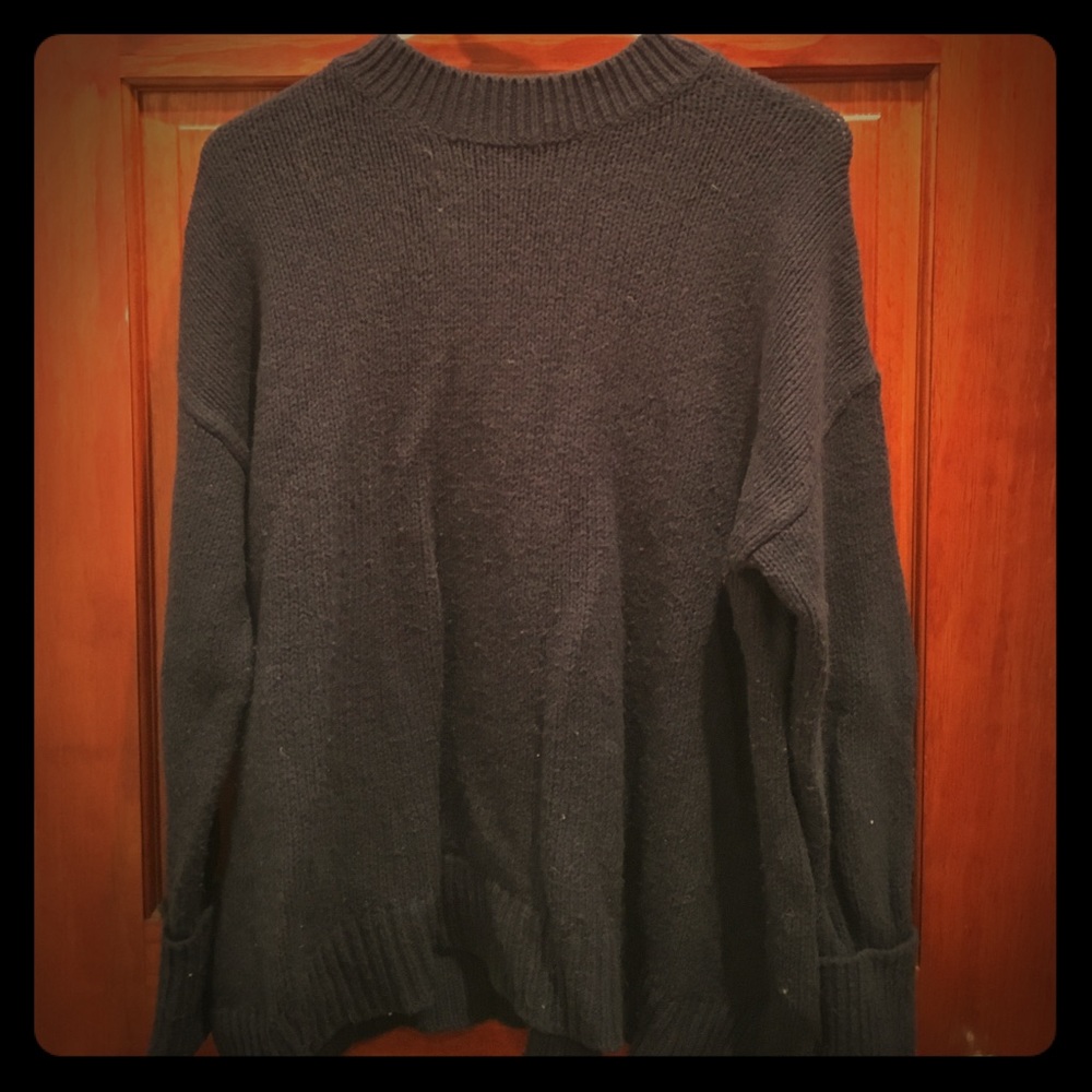 Blue mock turtleneck sweater