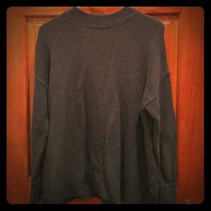 Blue mock turtleneck sweater