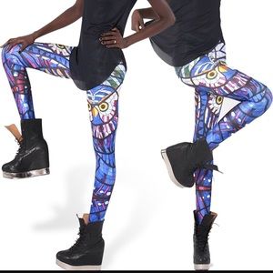 Black Milk Glass Owl Leggings Small