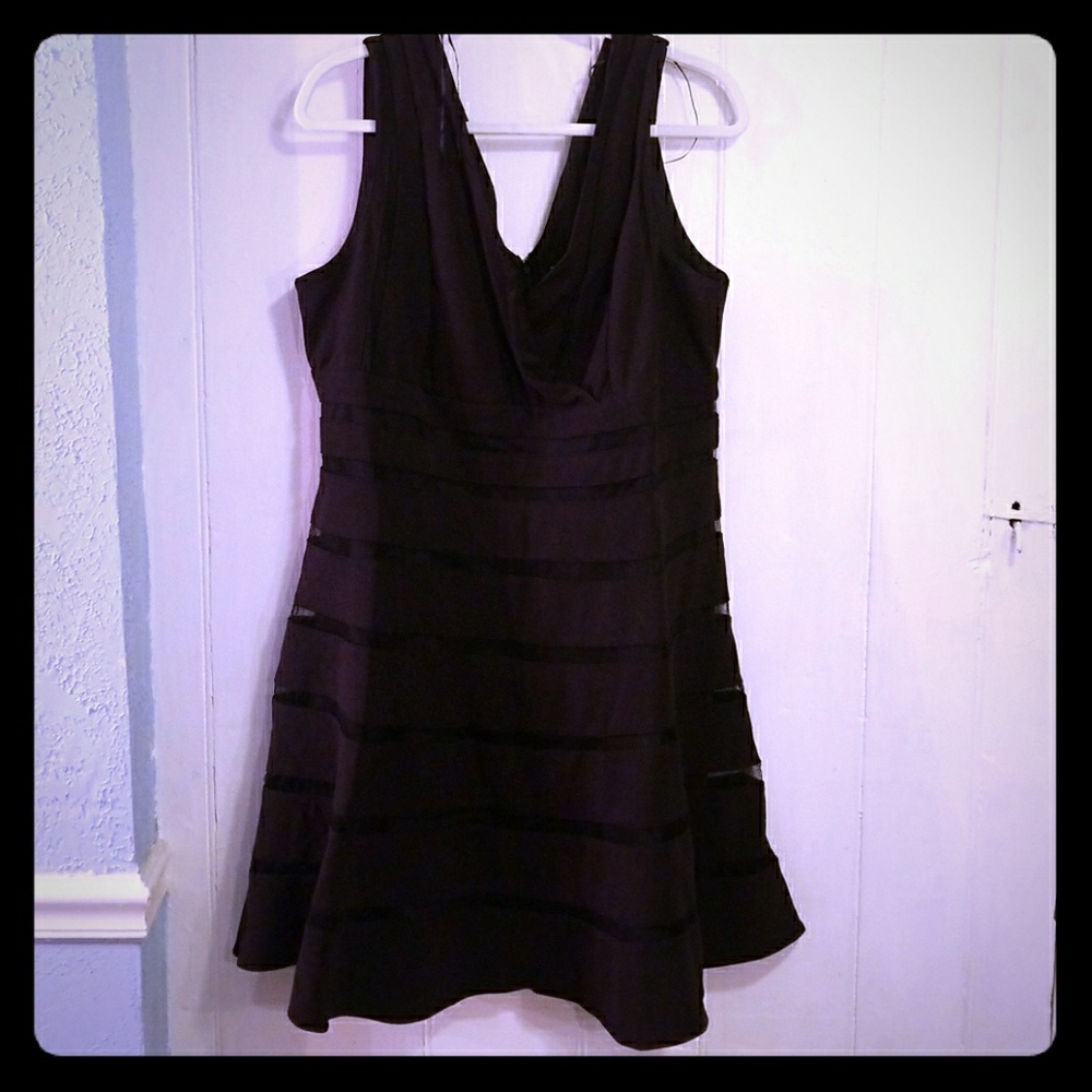 Black dress with mesh detail, NWOT