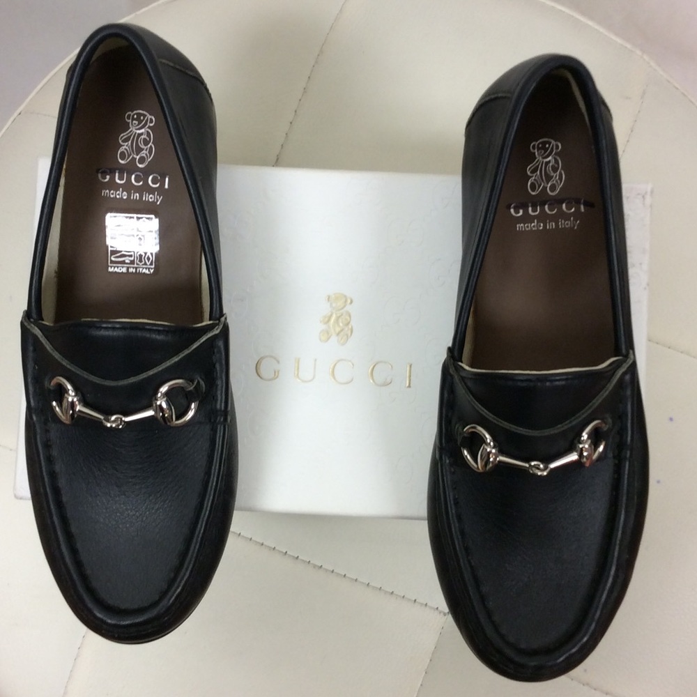 Gucci Kids Black Leather Loafers - Picture 2 of 7