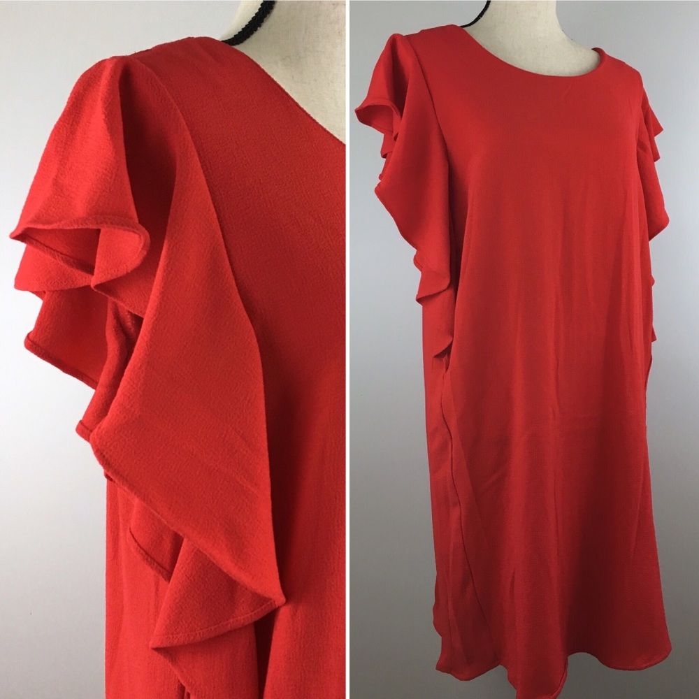 Red Fringe Shift Dress