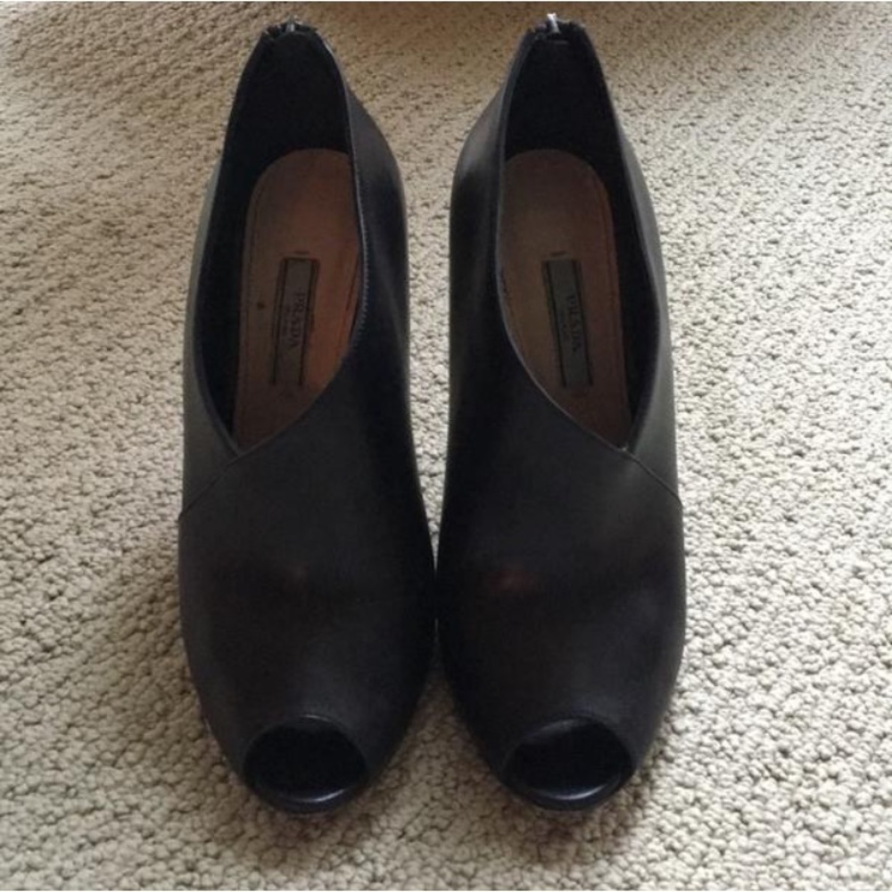 Prada Like New Peep Toe Booties - Picture 3 of 6