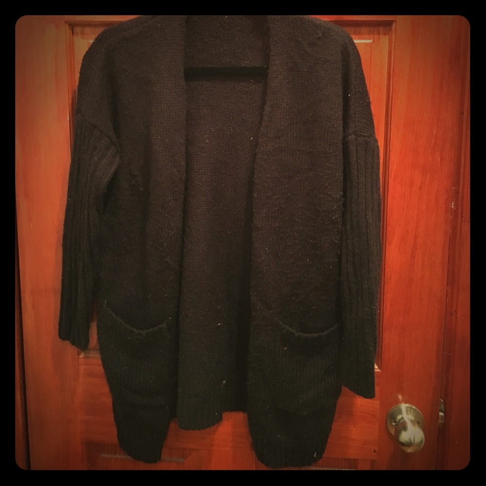 Black knit cardigan
