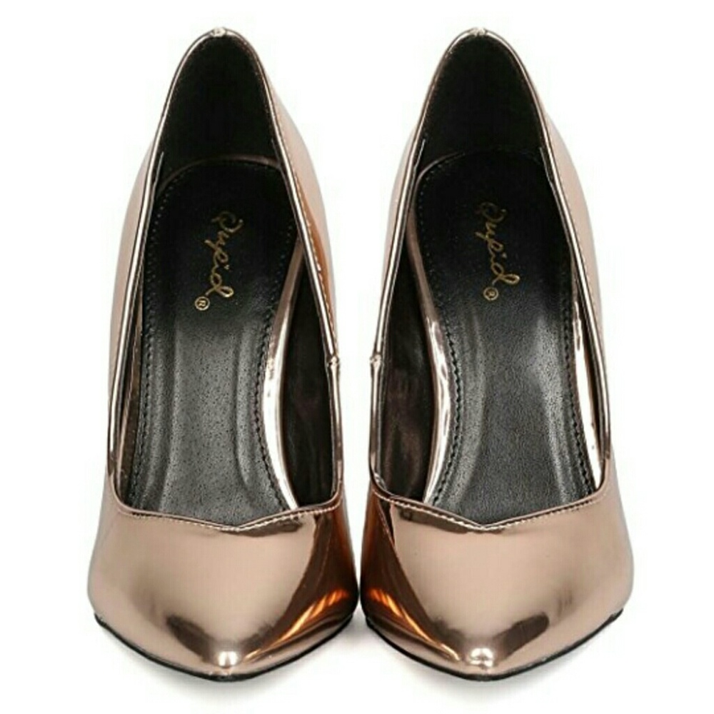Rose Gold metallic stiletto heels NEW