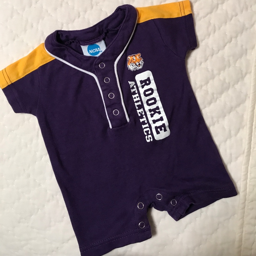 LSU infant romper