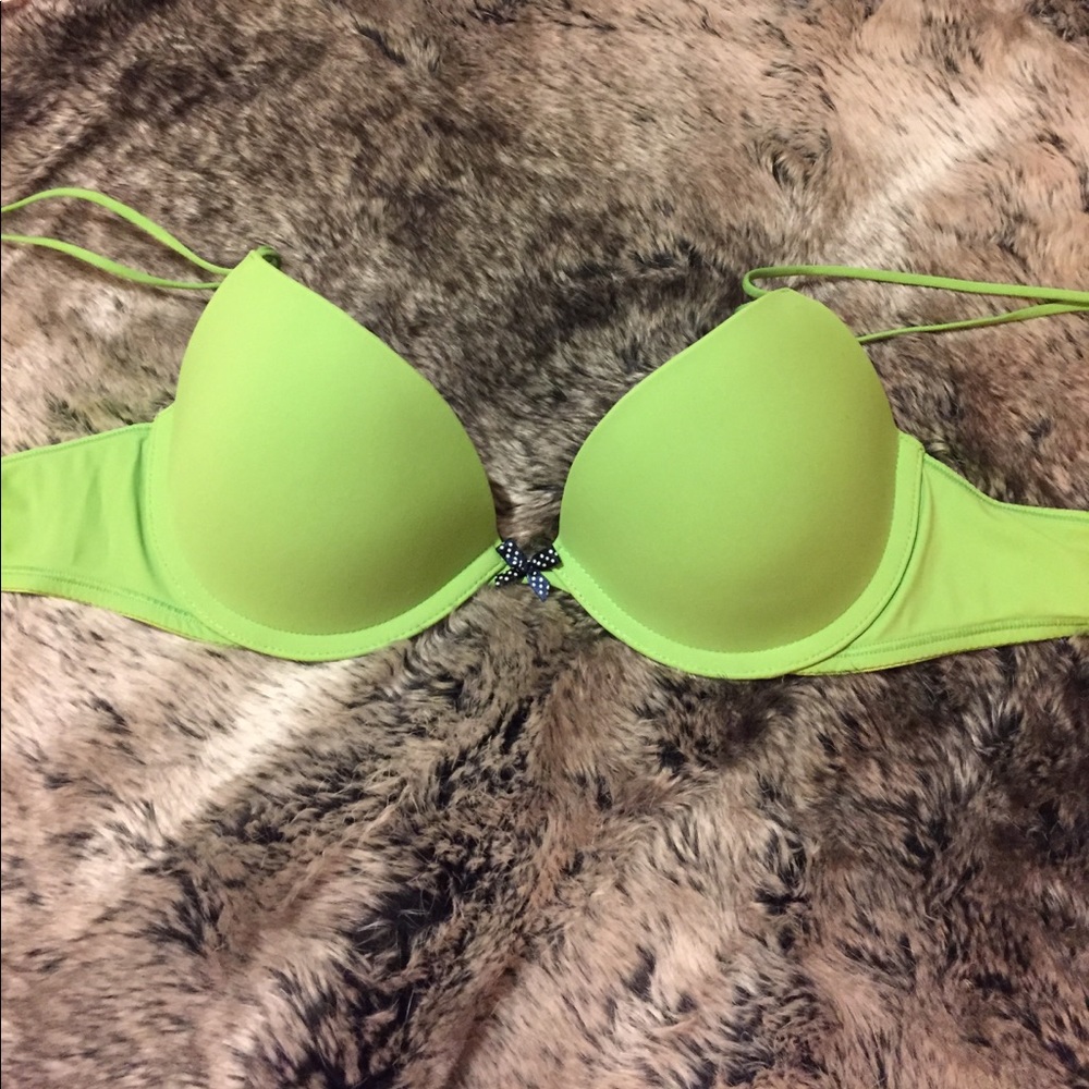 Gilly Hicks Push Em Up Plunge Neon Bra 34B
