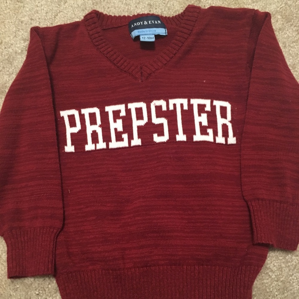 Prepster sweater. 12-18 M
