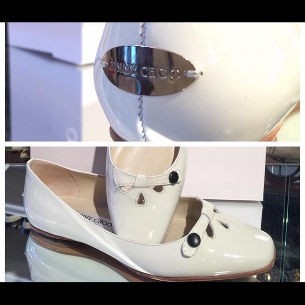 Jimmy Choo white ballet flats
