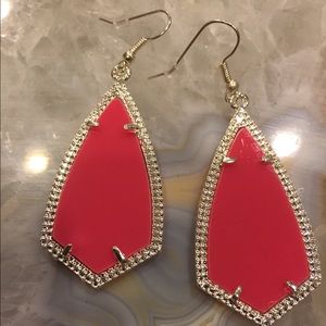 Pink with silver earrings