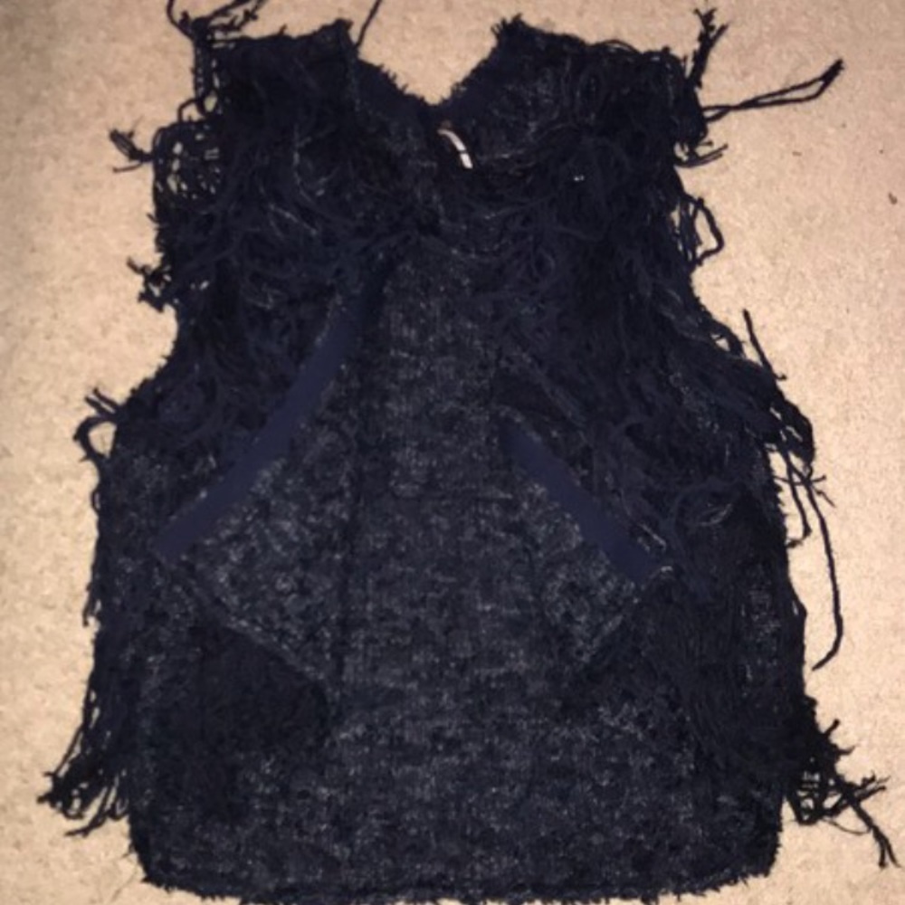 Free People Sleeveless Open Sweater