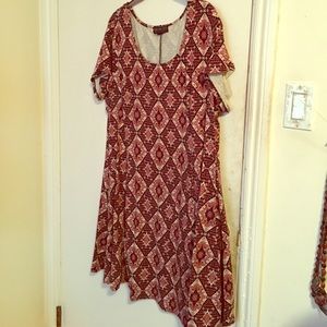 Stretchy Medallion Print Trapeze Skater Dress