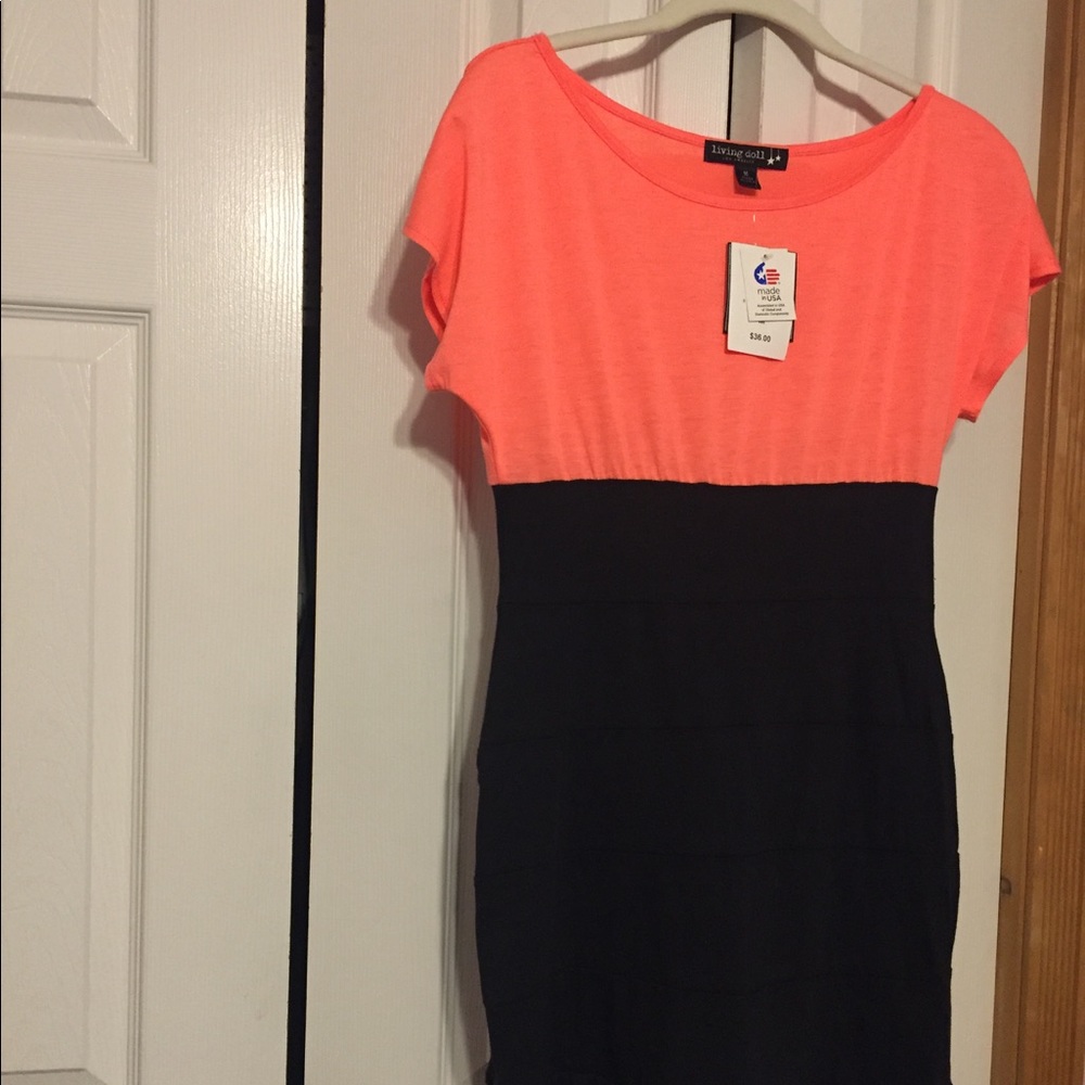 Dress one piece super cute black and pink - never worn new with tags