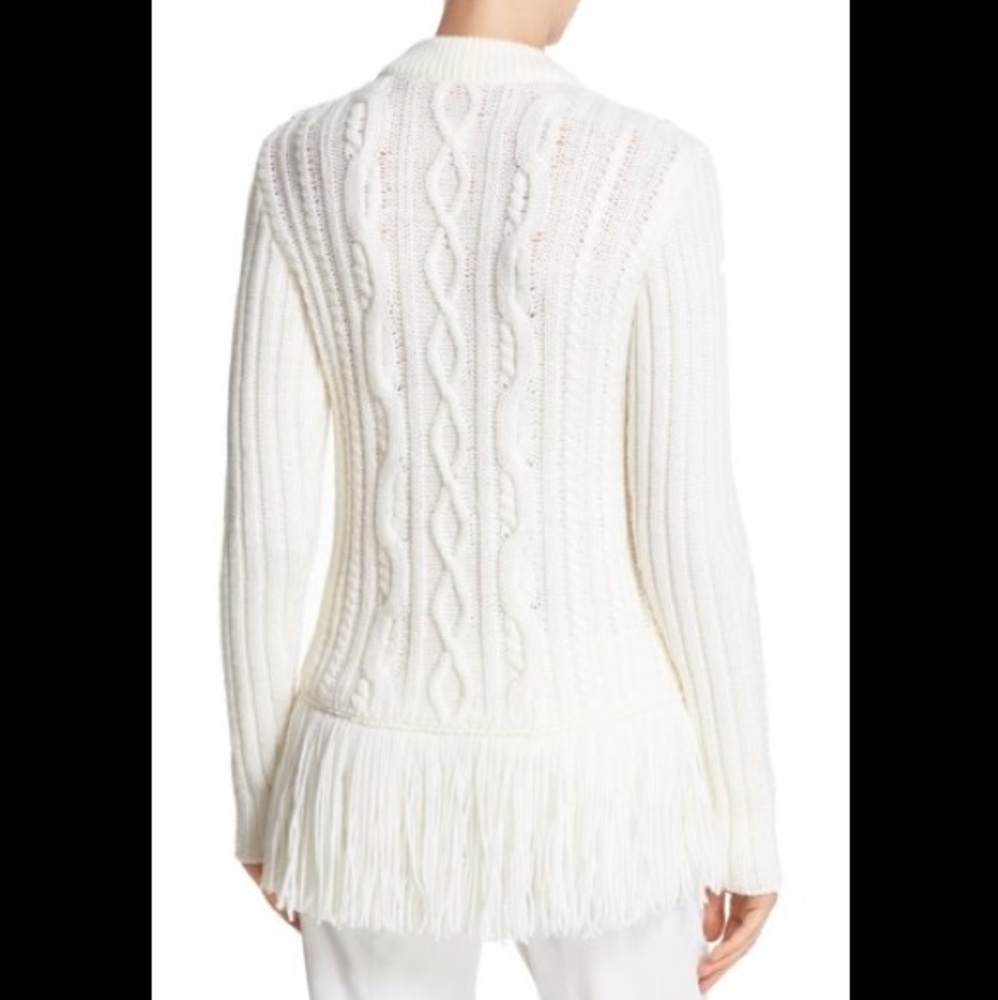 Tory Burch 'Valero' Fringe Hem Cable Knit Sweater - Picture 2 of 3