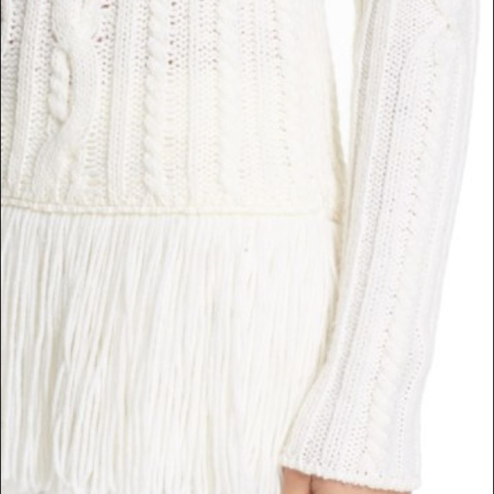 Tory Burch 'Valero' Fringe Hem Cable Knit Sweater - Picture 3 of 3