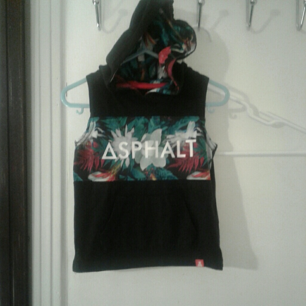 Asphalt sleeveless hoodie