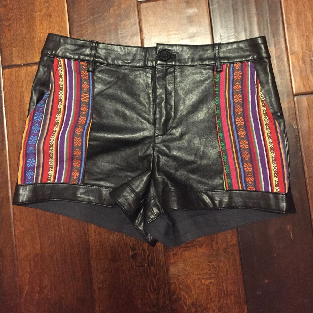High Waisted Leather Shorts