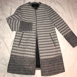 H&M black and white jacquard weave jacket